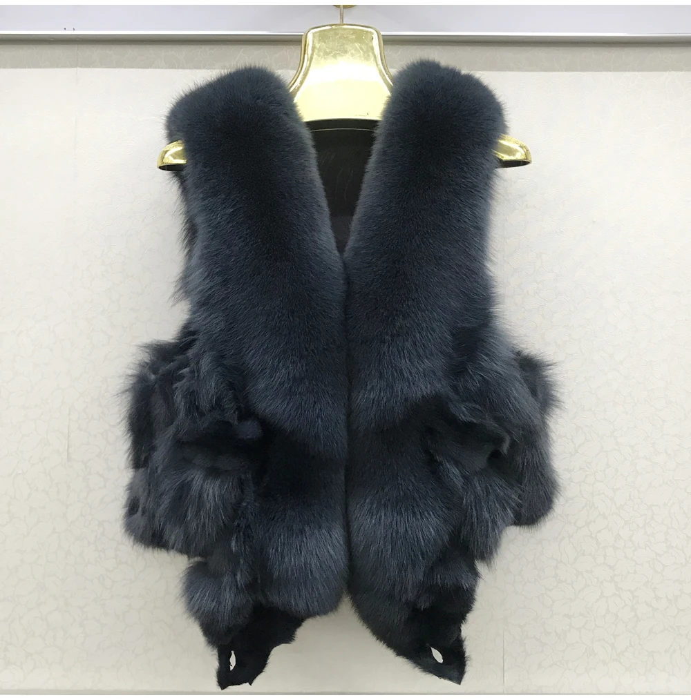 2026 Women Luxury 100% Genuine Real Fox Fur Vest Natural Soft Fox Fur Sleeveless Jacket New Lady Quality Warm Real Fox Fur Gilet