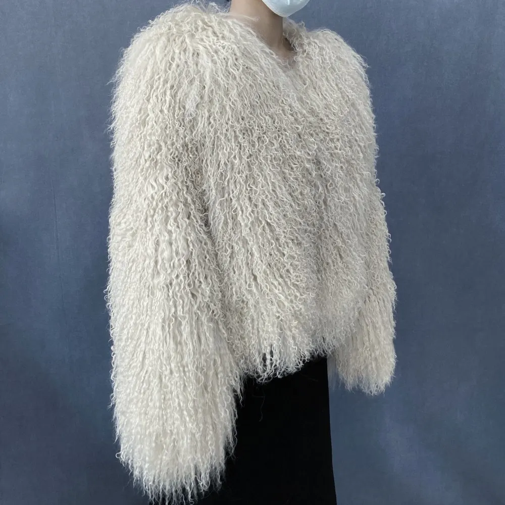 Natural Fur Coat Winter Mongolia Sheep for Women Genuine Sheeps Fur Jacket Women Jacket Real Fur Coats