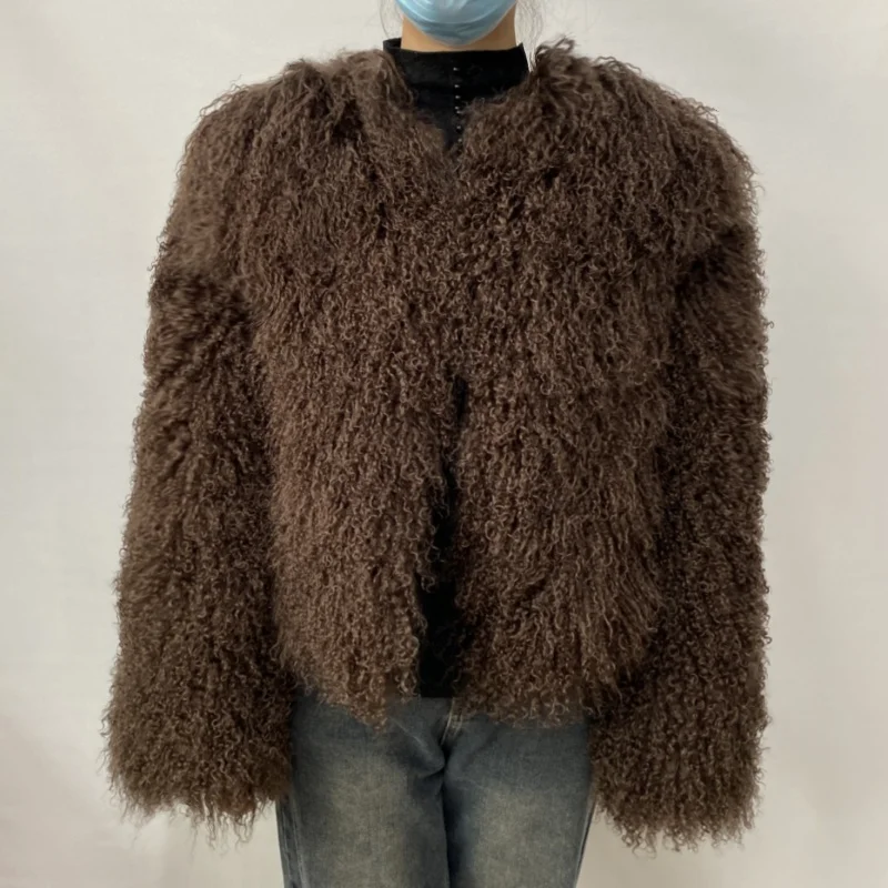Natural Fur Coat Winter Mongolia Sheep for Women Genuine Sheeps Fur Jacket Women Jacket Real Fur Coats