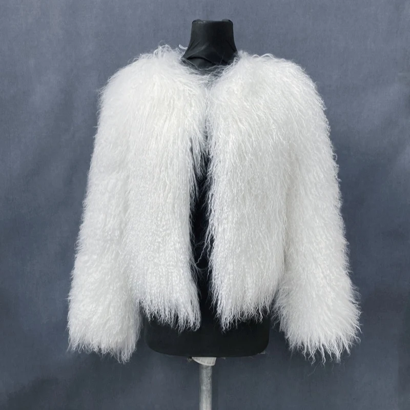 Natural Fur Coat Winter Mongolia Sheep for Women Genuine Sheeps Fur Jacket Women Jacket Real Fur Coats