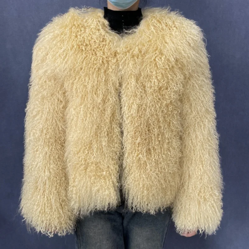 Natural Fur Coat Winter Mongolia Sheep for Women Genuine Sheeps Fur Jacket Women Jacket Real Fur Coats