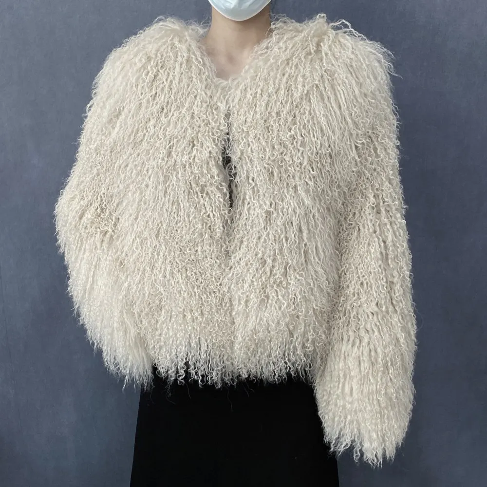Natural Fur Coat Winter Mongolia Sheep for Women Genuine Sheeps Fur Jacket Women Jacket Real Fur Coats