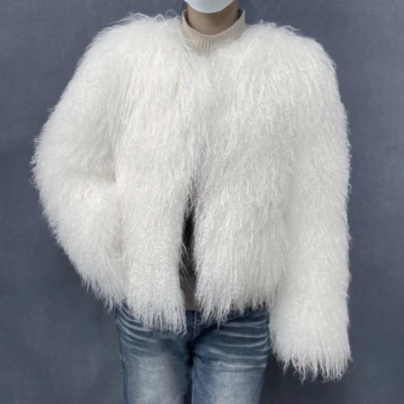 Natural Fur Coat Winter Mongolia Sheep for Women Genuine Sheeps Fur Jacket Women Jacket Real Fur Coats