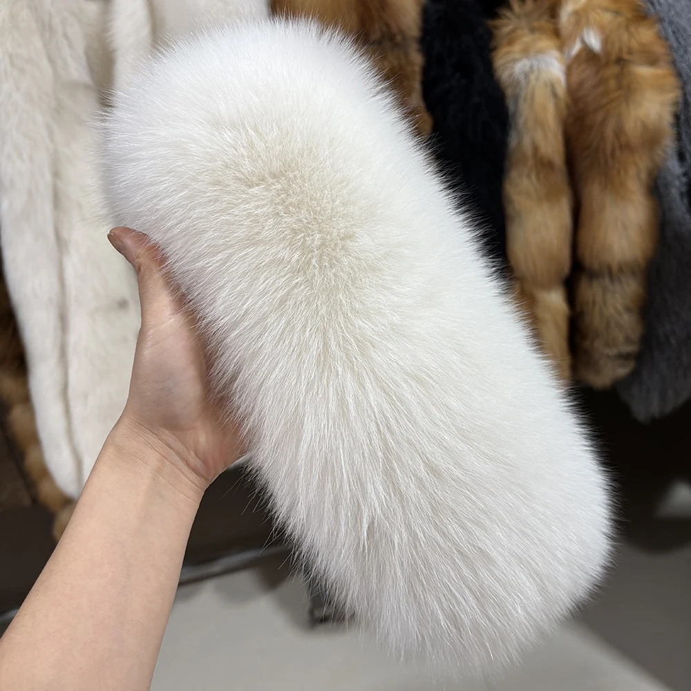 YOLOAgain Real Fox Fur Headband Women Lady Warm Soft Good Elastic Genuine Fox Fur Ring Scarves