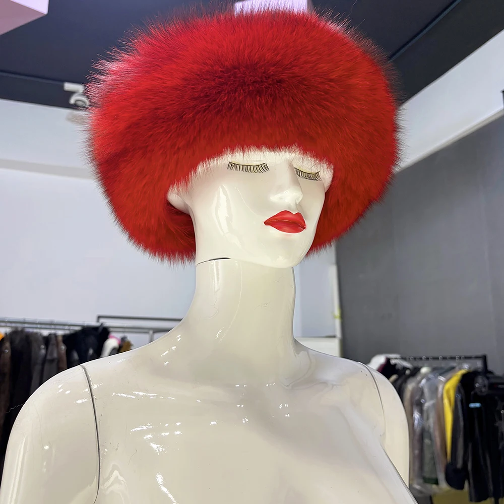 YOLOAgain Real Fox Fur Headband Women Lady Warm Soft Good Elastic Genuine Fox Fur Ring Scarves