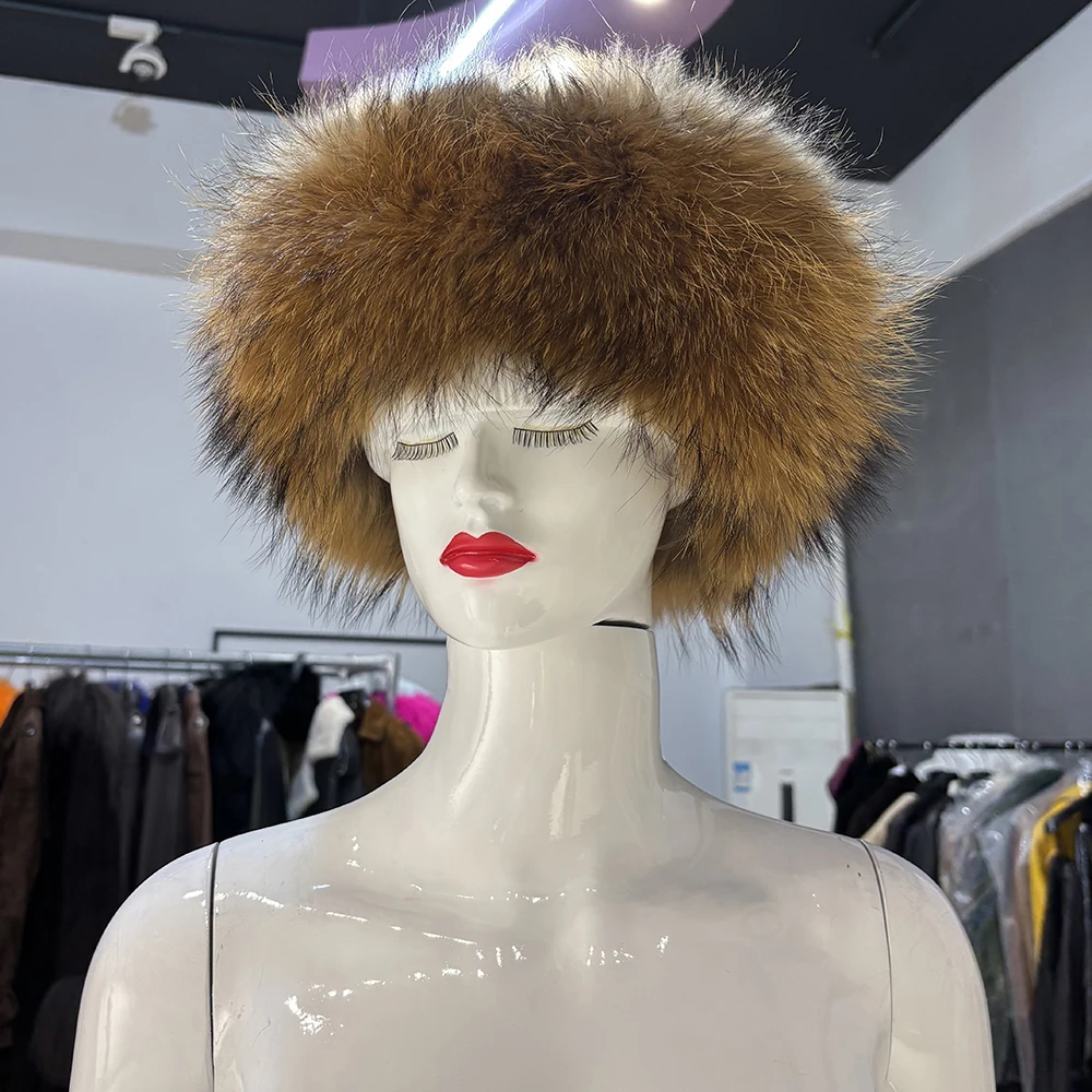 YOLOAgain Real Fox Fur Headband Women Lady Warm Soft Good Elastic Genuine Fox Fur Ring Scarves