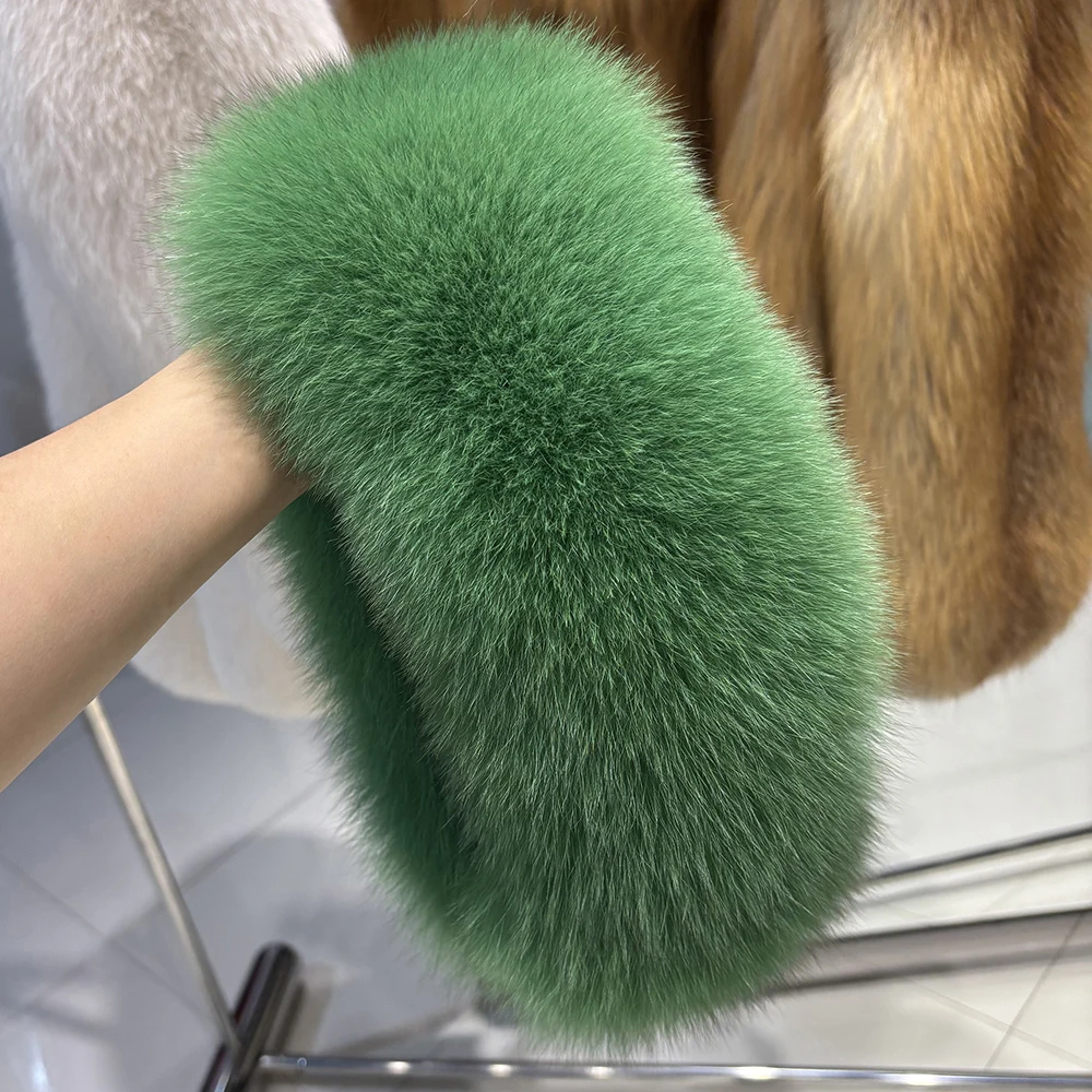 YOLOAgain Real Fox Fur Headband Women Lady Warm Soft Good Elastic Genuine Fox Fur Ring Scarves