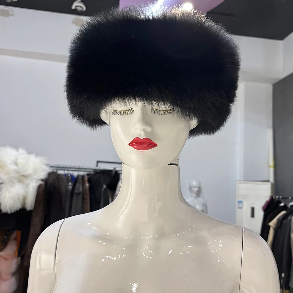 YOLOAgain Real Fox Fur Headband Women Lady Warm Soft Good Elastic Genuine Fox Fur Ring Scarves