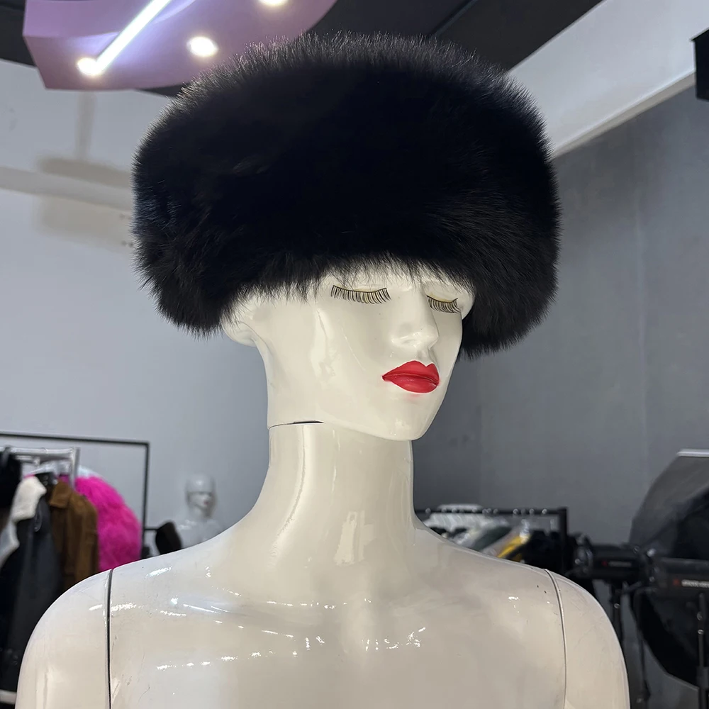 YOLOAgain Real Fox Fur Headband Women Lady Warm Soft Good Elastic Genuine Fox Fur Ring Scarves