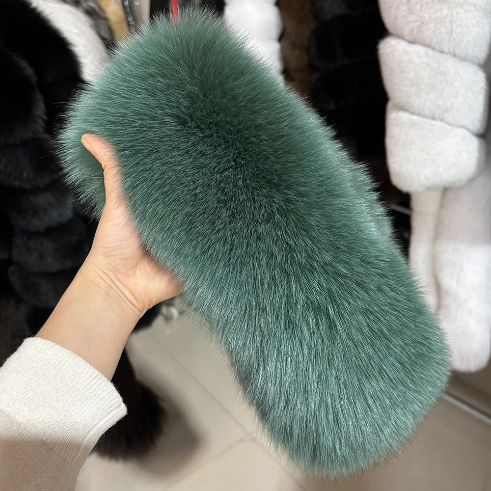 YOLOAgain Real Fox Fur Headband Women Lady Warm Soft Good Elastic Genuine Fox Fur Ring Scarves