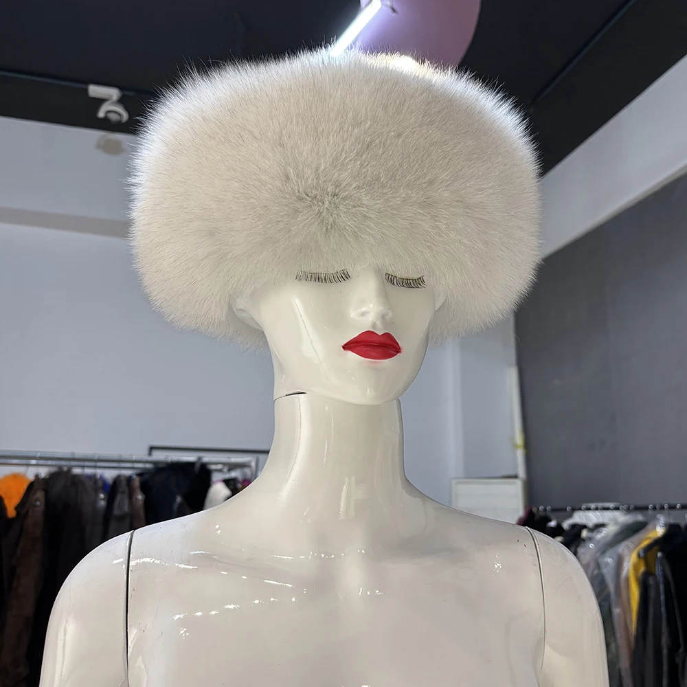 YOLOAgain Real Fox Fur Headband Women Lady Warm Soft Good Elastic Genuine Fox Fur Ring Scarves