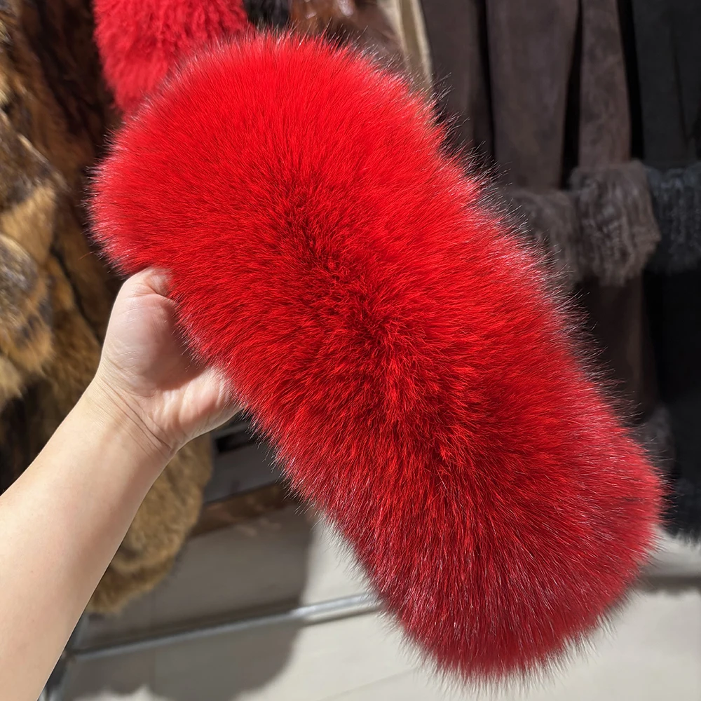 YOLOAgain Real Fox Fur Headband Women Lady Warm Soft Good Elastic Genuine Fox Fur Ring Scarves