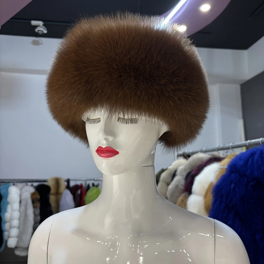 YOLOAgain Real Fox Fur Headband Women Lady Warm Soft Good Elastic Genuine Fox Fur Ring Scarves