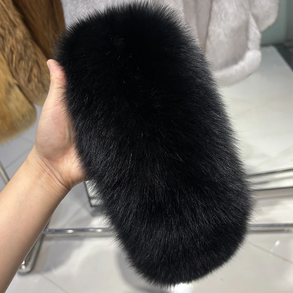 YOLOAgain Real Fox Fur Headband Women Lady Warm Soft Good Elastic Genuine Fox Fur Ring Scarves
