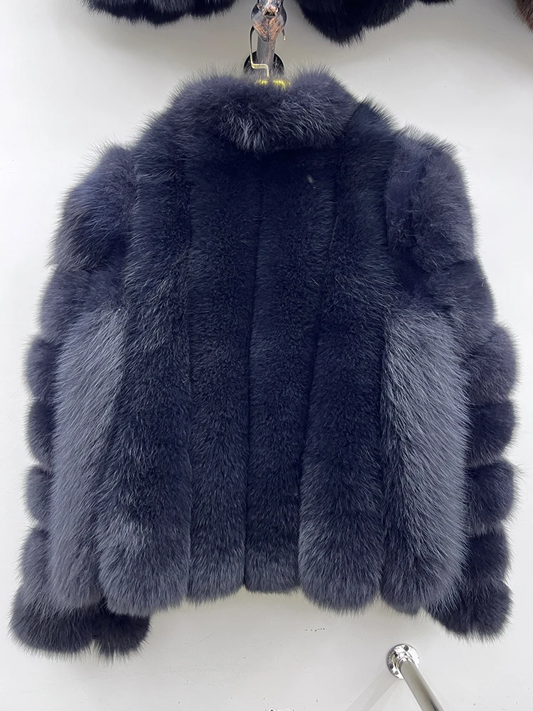Fashion Winter Warm Real Fur Coat Women's Natural Natural Fox Fur Coats Fur Furry Leather And Skin Long Sleeve Short Jackets