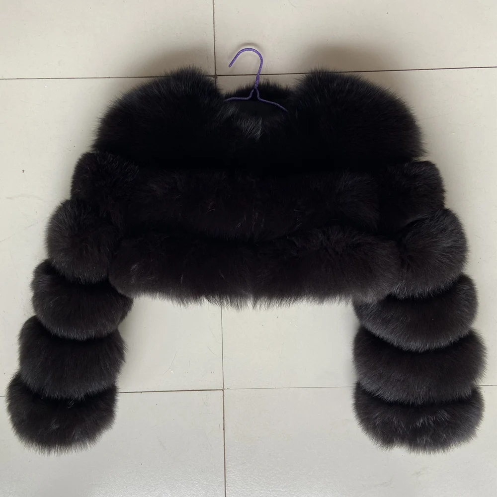 QUEENTINA Real Fox Fur Coat 30cm Women'S New Fashion Winter Leather And Skin White Clothing Natural New In Coats & Jackets