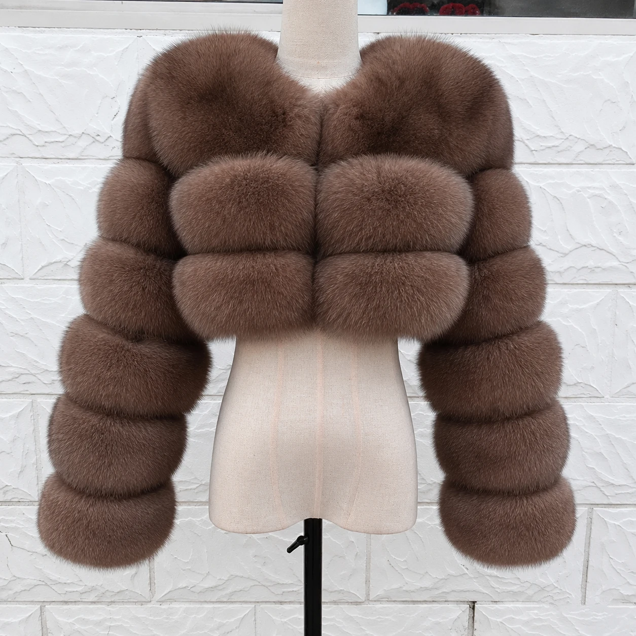 QUEENTINA Real Fox Fur Coat 30cm Women'S New Fashion Winter Leather And Skin White Clothing Natural New In Coats & Jackets