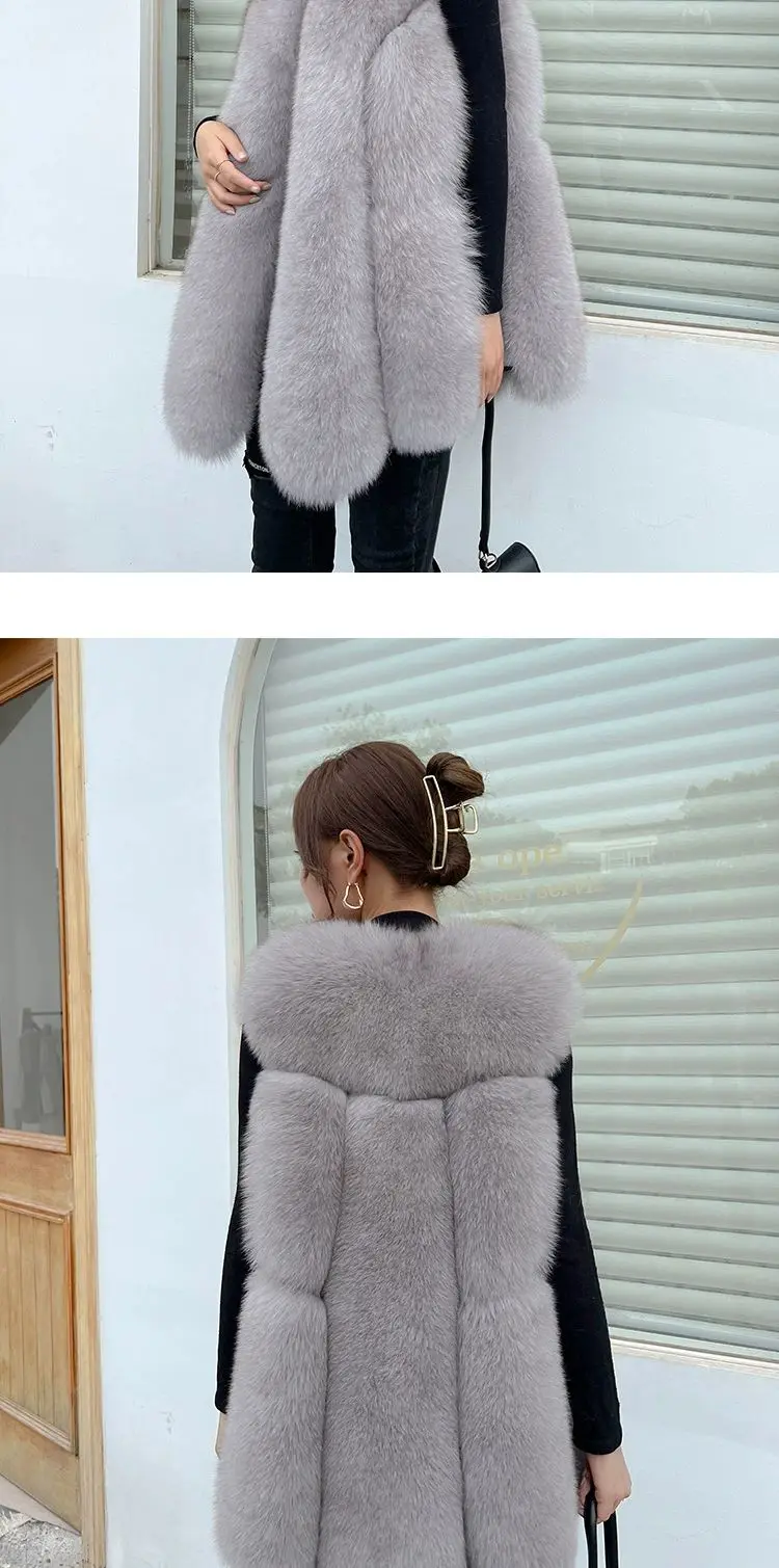 Fox Fur Short Vest Women's 2023 New Full Leather Fur Tank Top with Slender Temperament and Winter Fur Integrated Coat