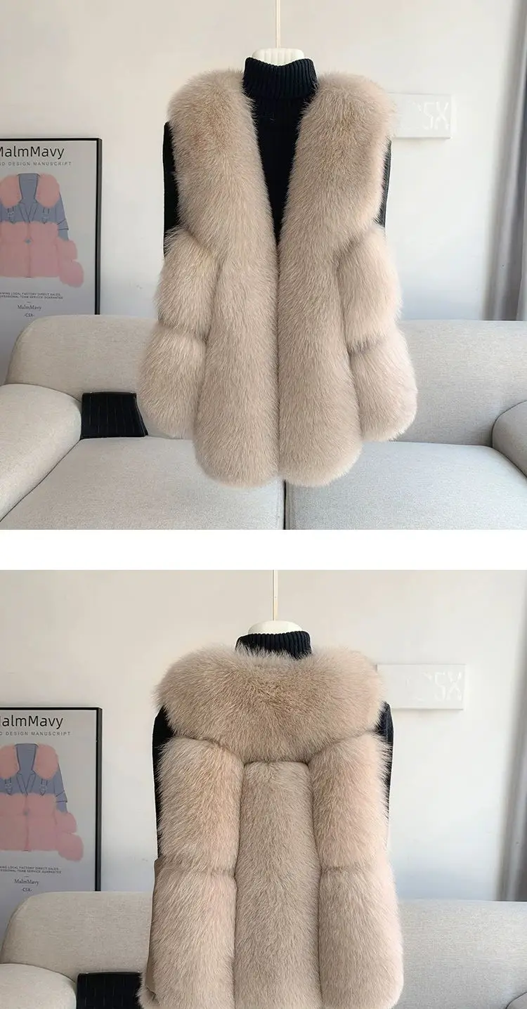 Fox Fur Short Vest Women's 2023 New Full Leather Fur Tank Top with Slender Temperament and Winter Fur Integrated Coat