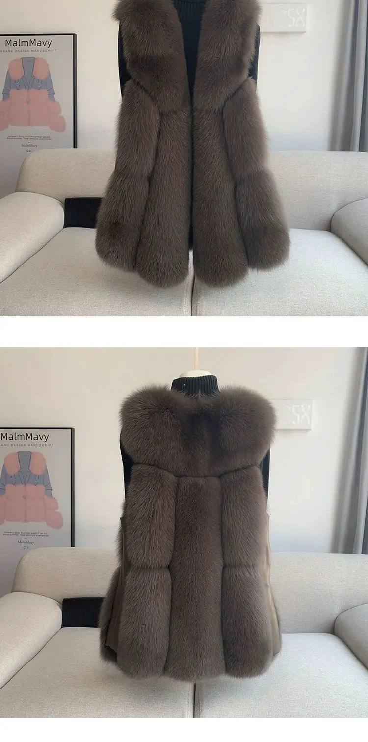 Fox Fur Short Vest Women's 2023 New Full Leather Fur Tank Top with Slender Temperament and Winter Fur Integrated Coat
