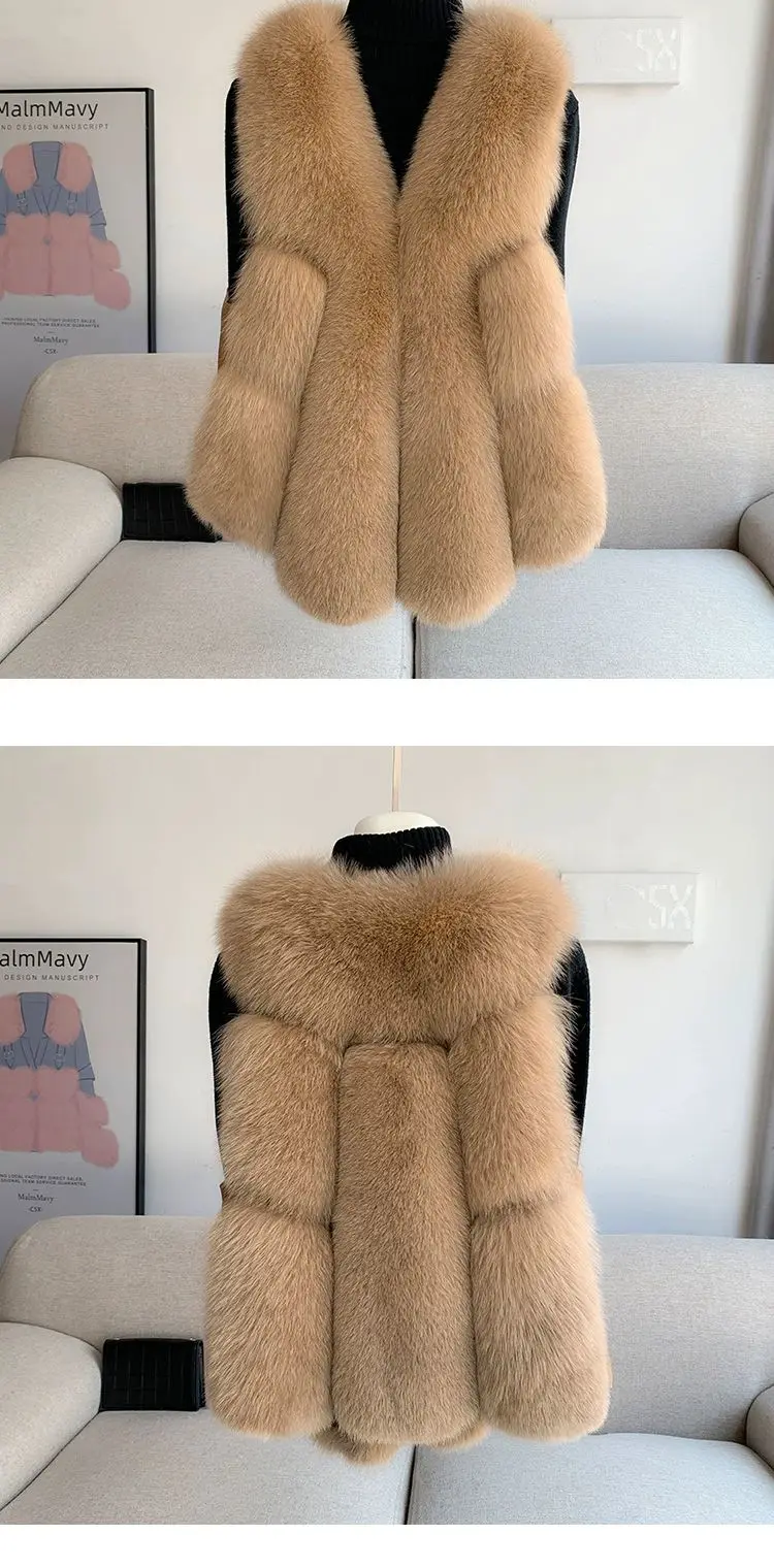 Fox Fur Short Vest Women's 2023 New Full Leather Fur Tank Top with Slender Temperament and Winter Fur Integrated Coat