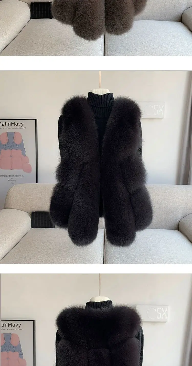 Fox Fur Short Vest Women's 2023 New Full Leather Fur Tank Top with Slender Temperament and Winter Fur Integrated Coat
