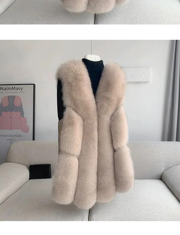 Fox Fur Short Vest Women's 2023 New Full Leather Fur Tank Top with Slender Temperament and Winter Fur Integrated Coat