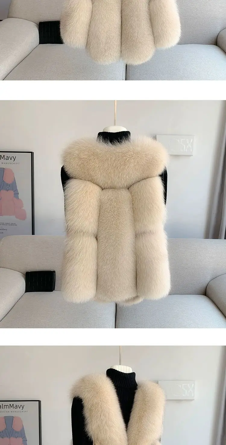 Fox Fur Short Vest Women's 2023 New Full Leather Fur Tank Top with Slender Temperament and Winter Fur Integrated Coat