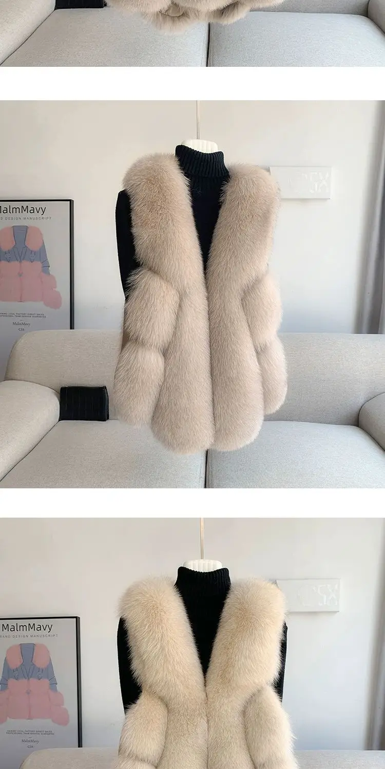 Fox Fur Short Vest Women's 2023 New Full Leather Fur Tank Top with Slender Temperament and Winter Fur Integrated Coat