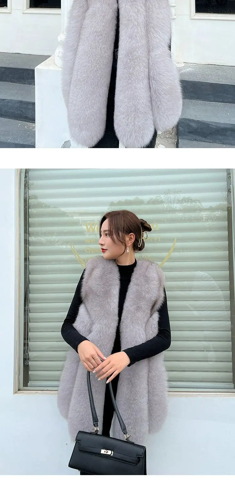 Fox Fur Short Vest Women's 2023 New Full Leather Fur Tank Top with Slender Temperament and Winter Fur Integrated Coat