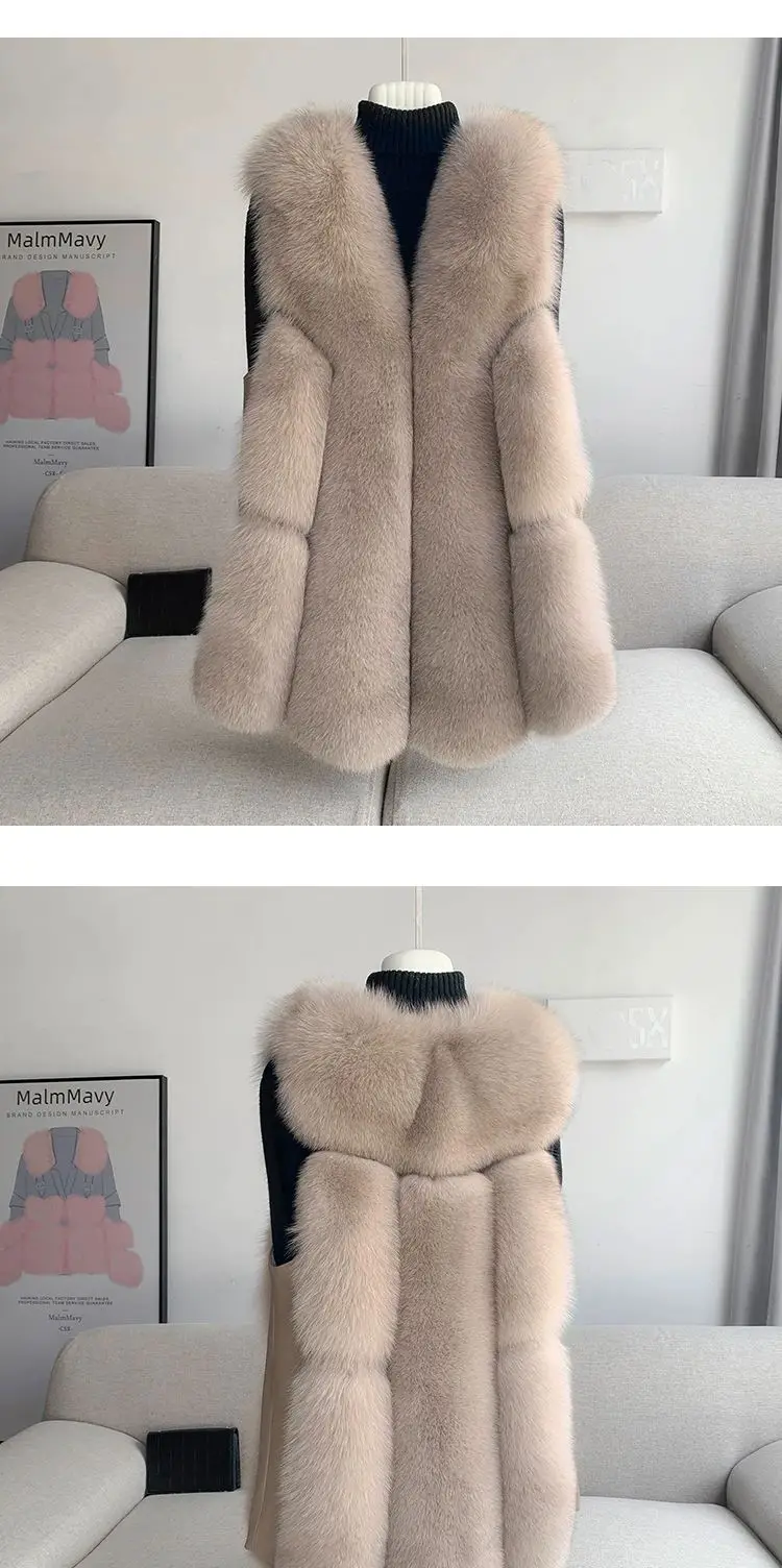 Fox Fur Short Vest Women's 2023 New Full Leather Fur Tank Top with Slender Temperament and Winter Fur Integrated Coat