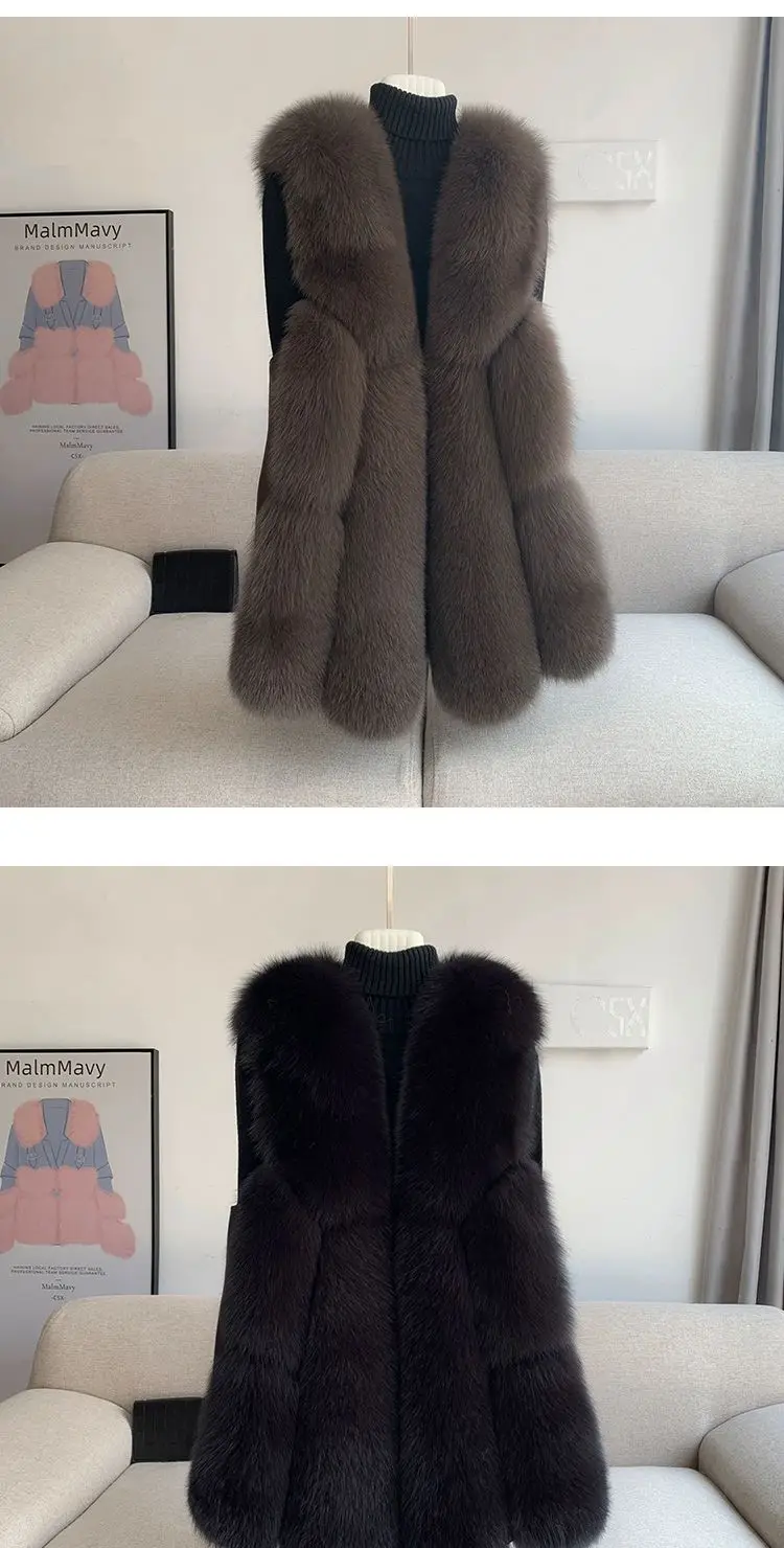 Fox Fur Short Vest Women's 2023 New Full Leather Fur Tank Top with Slender Temperament and Winter Fur Integrated Coat