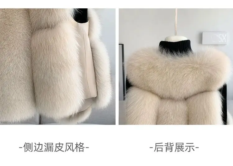 Fox Fur Short Vest Women's 2023 New Full Leather Fur Tank Top with Slender Temperament and Winter Fur Integrated Coat