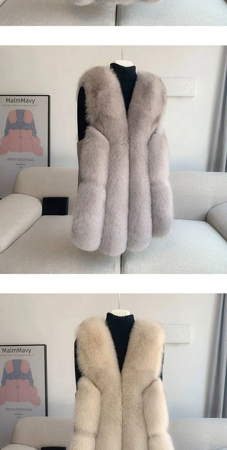 Fox Fur Short Vest Women's 2023 New Full Leather Fur Tank Top with Slender Temperament and Winter Fur Integrated Coat