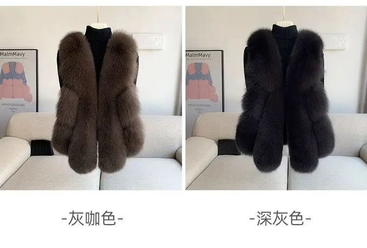 Fox Fur Short Vest Women's 2023 New Full Leather Fur Tank Top with Slender Temperament and Winter Fur Integrated Coat