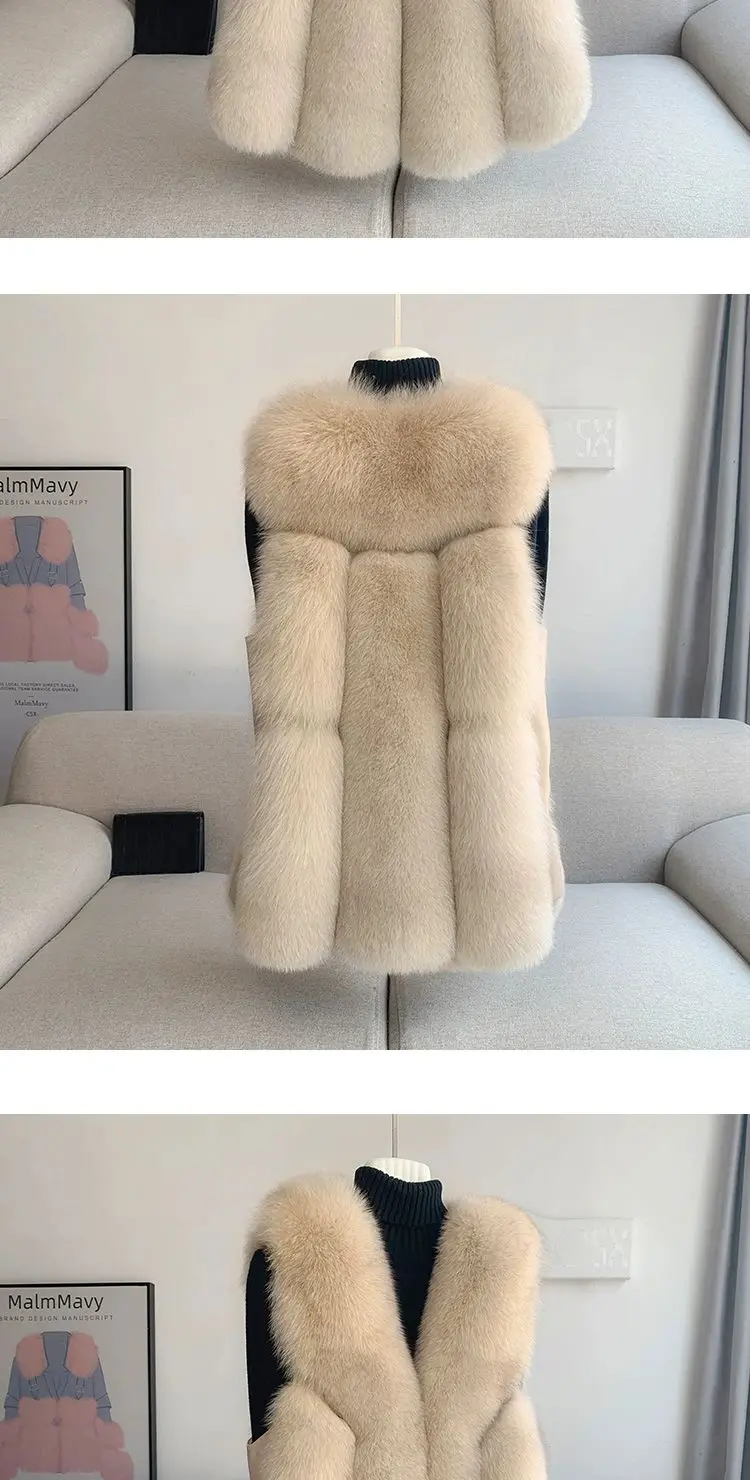 Fox Fur Short Vest Women's 2023 New Full Leather Fur Tank Top with Slender Temperament and Winter Fur Integrated Coat