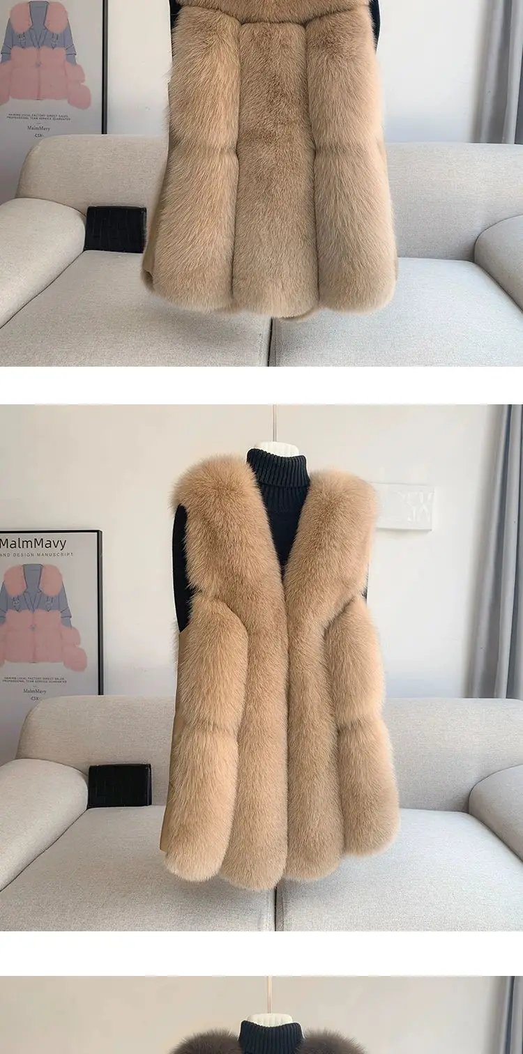 Fox Fur Short Vest Women's 2023 New Full Leather Fur Tank Top with Slender Temperament and Winter Fur Integrated Coat