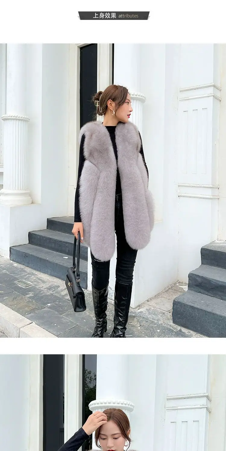 Fox Fur Short Vest Women's 2023 New Full Leather Fur Tank Top with Slender Temperament and Winter Fur Integrated Coat