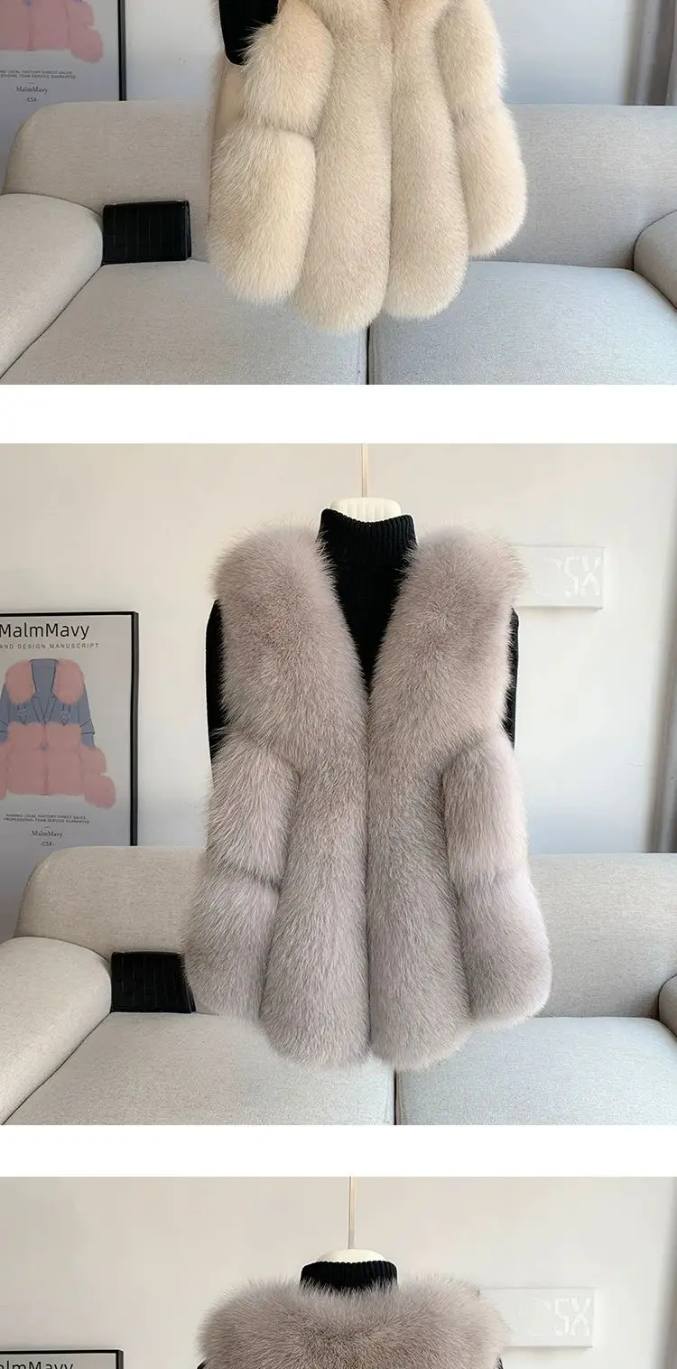 Fox Fur Short Vest Women's 2023 New Full Leather Fur Tank Top with Slender Temperament and Winter Fur Integrated Coat