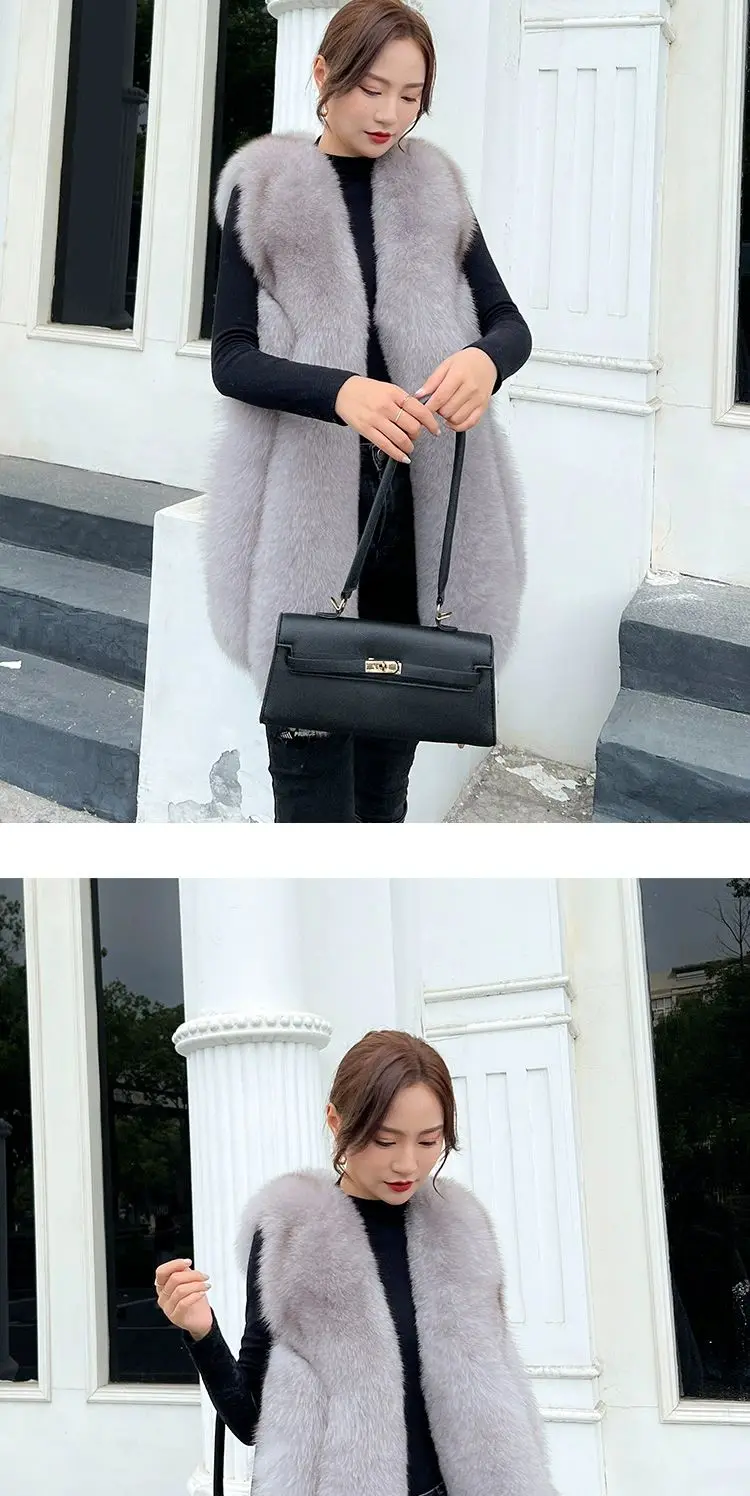 Fox Fur Short Vest Women's 2023 New Full Leather Fur Tank Top with Slender Temperament and Winter Fur Integrated Coat