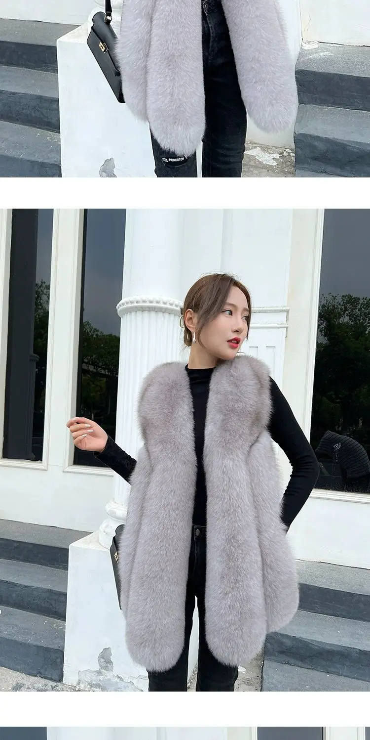 Fox Fur Short Vest Women's 2023 New Full Leather Fur Tank Top with Slender Temperament and Winter Fur Integrated Coat