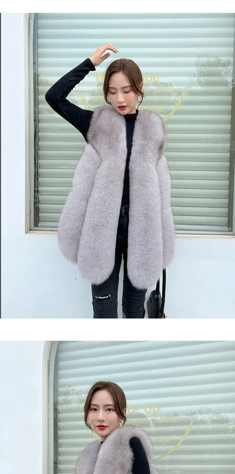 Fox Fur Short Vest Women's 2023 New Full Leather Fur Tank Top with Slender Temperament and Winter Fur Integrated Coat