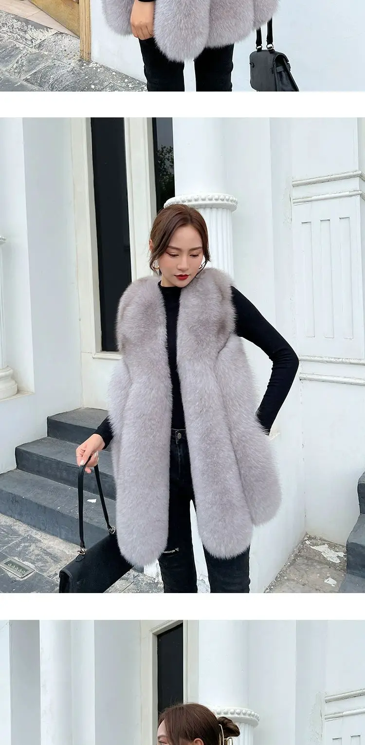 Fox Fur Short Vest Women's 2023 New Full Leather Fur Tank Top with Slender Temperament and Winter Fur Integrated Coat