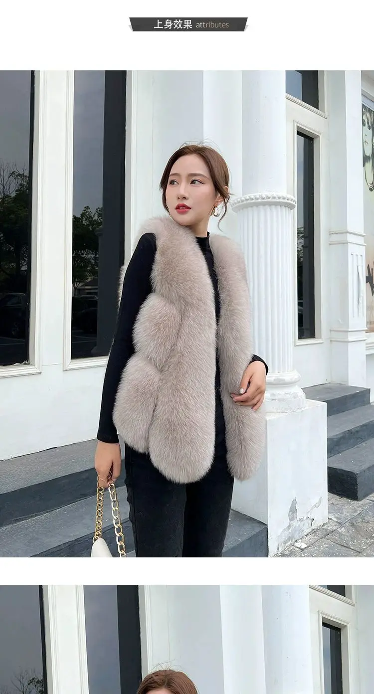 Fox Fur Short Vest Women's 2023 New Full Leather Fur Tank Top with Slender Temperament and Winter Fur Integrated Coat