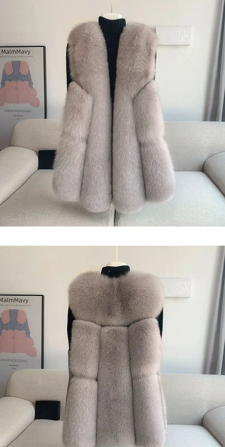 Fox Fur Short Vest Women's 2023 New Full Leather Fur Tank Top with Slender Temperament and Winter Fur Integrated Coat