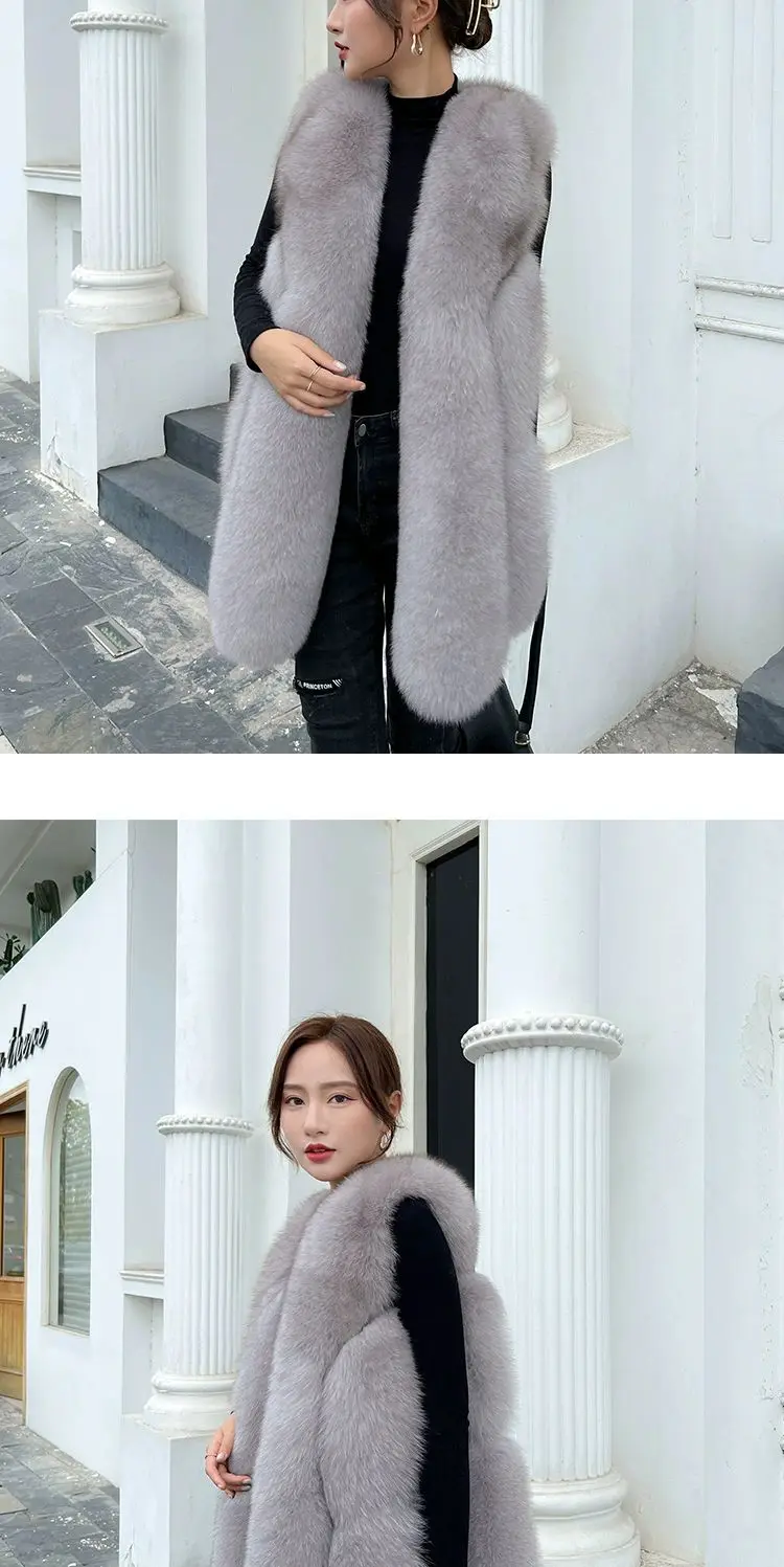 Fox Fur Short Vest Women's 2023 New Full Leather Fur Tank Top with Slender Temperament and Winter Fur Integrated Coat