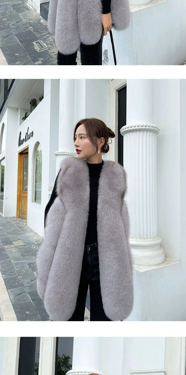 Fox Fur Short Vest Women's 2023 New Full Leather Fur Tank Top with Slender Temperament and Winter Fur Integrated Coat