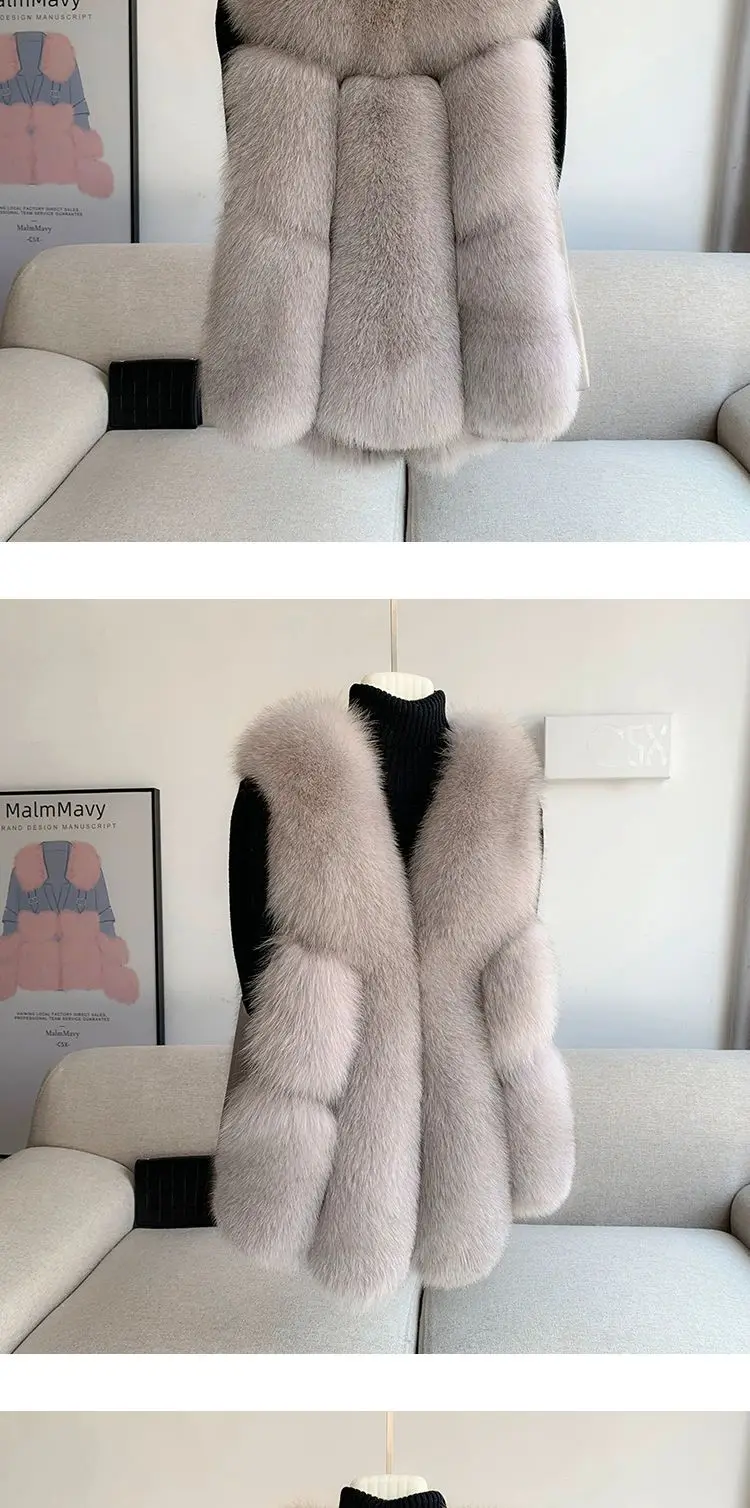 Fox Fur Short Vest Women's 2023 New Full Leather Fur Tank Top with Slender Temperament and Winter Fur Integrated Coat