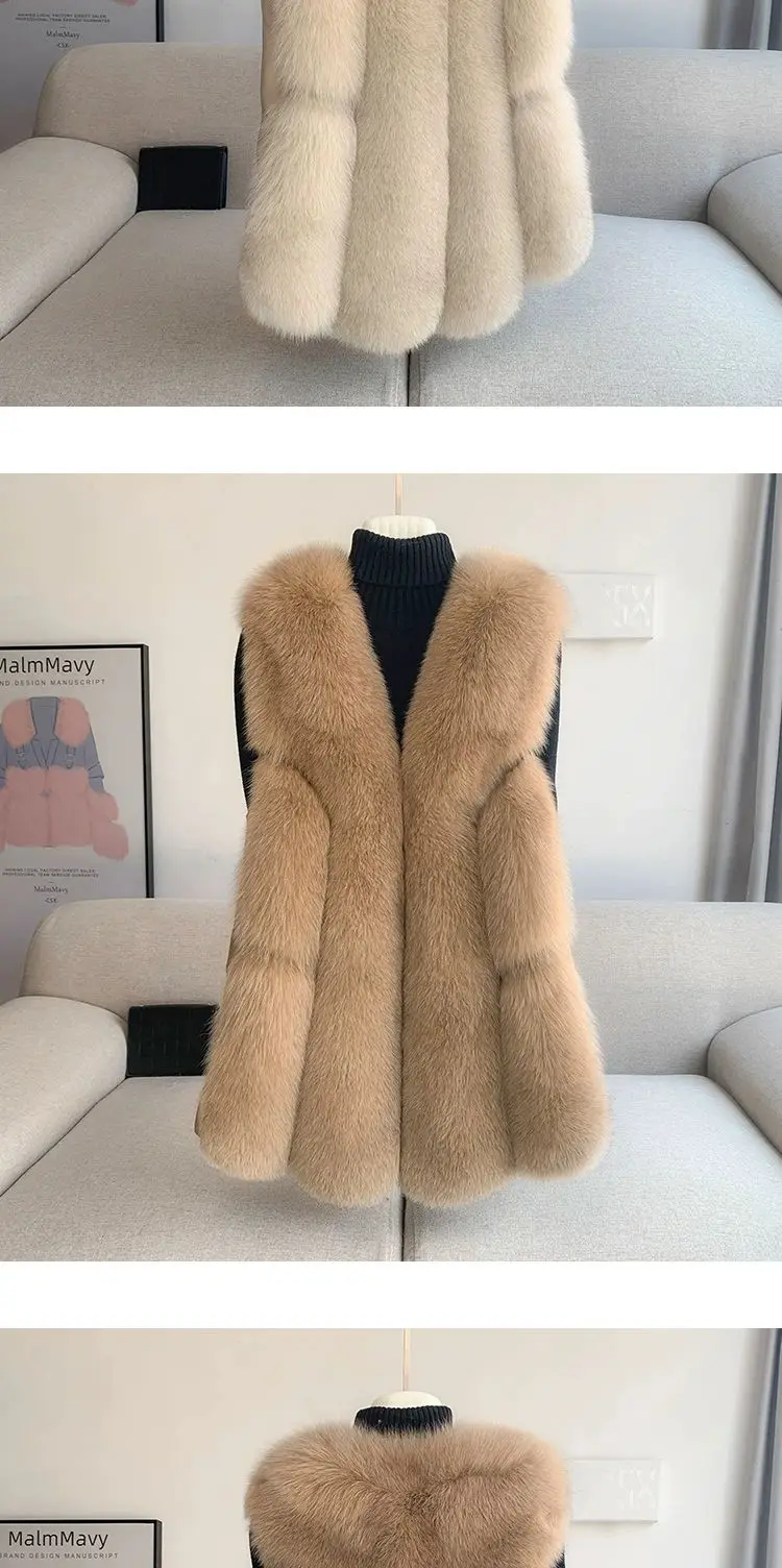 Fox Fur Short Vest Women's 2023 New Full Leather Fur Tank Top with Slender Temperament and Winter Fur Integrated Coat