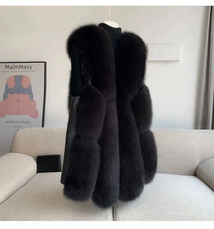Fox Fur Short Vest Women's 2023 New Full Leather Fur Tank Top with Slender Temperament and Winter Fur Integrated Coat